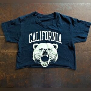 J. Galt California Navy Blue Cropped T-Shirt